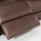 Canapé inclinable 2 places en cuir véritable marron