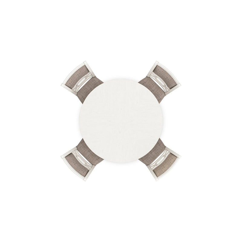 Ensemble de salle à manger rond 5 pièces blanc et gris pour 4