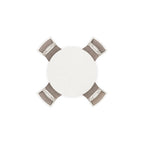 Ensemble de salle à manger rond 5 pièces blanc et gris pour 4