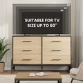 Commode à 6 tiroirs, Beige / Noir, Autoportante, Convient pour 1 pièce