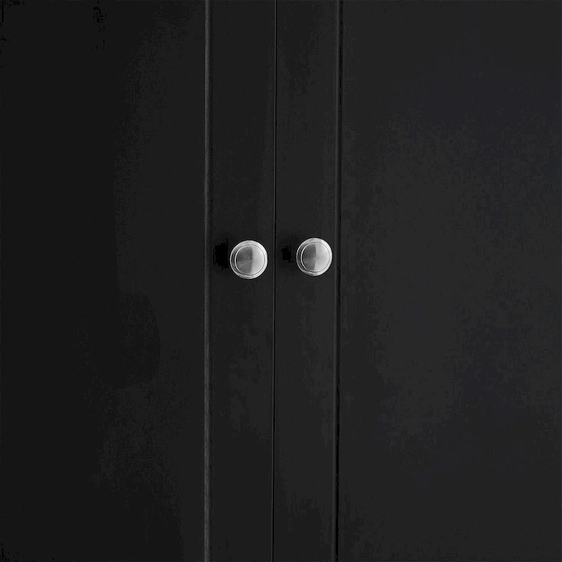 Meuble de rangement de salle de bain autoportant noir/blanc avec panier à linge