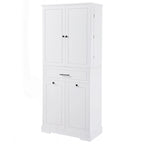 Meuble de rangement de salle de bain autoportant noir/blanc avec panier à linge