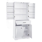 Meuble de rangement de salle de bain autoportant noir/blanc avec panier à linge