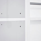 Meuble de rangement de salle de bain autoportant noir/blanc avec panier à linge
