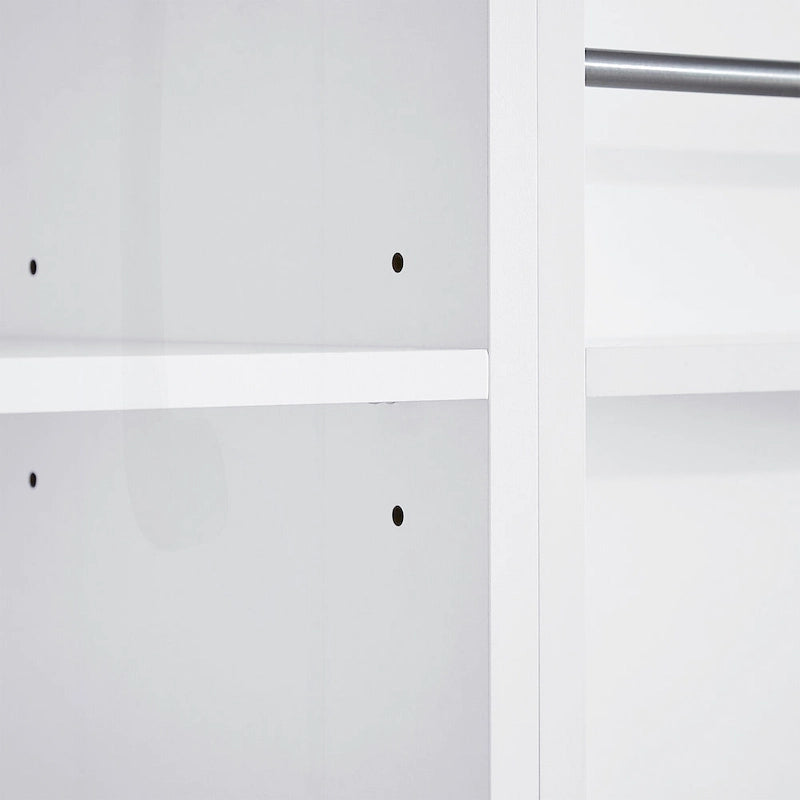 Meuble de rangement de salle de bain autoportant noir/blanc avec panier à linge