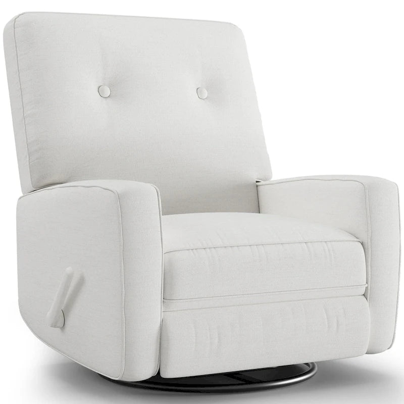 Fauteuil inclinable pivotant et coulissant beige une place
