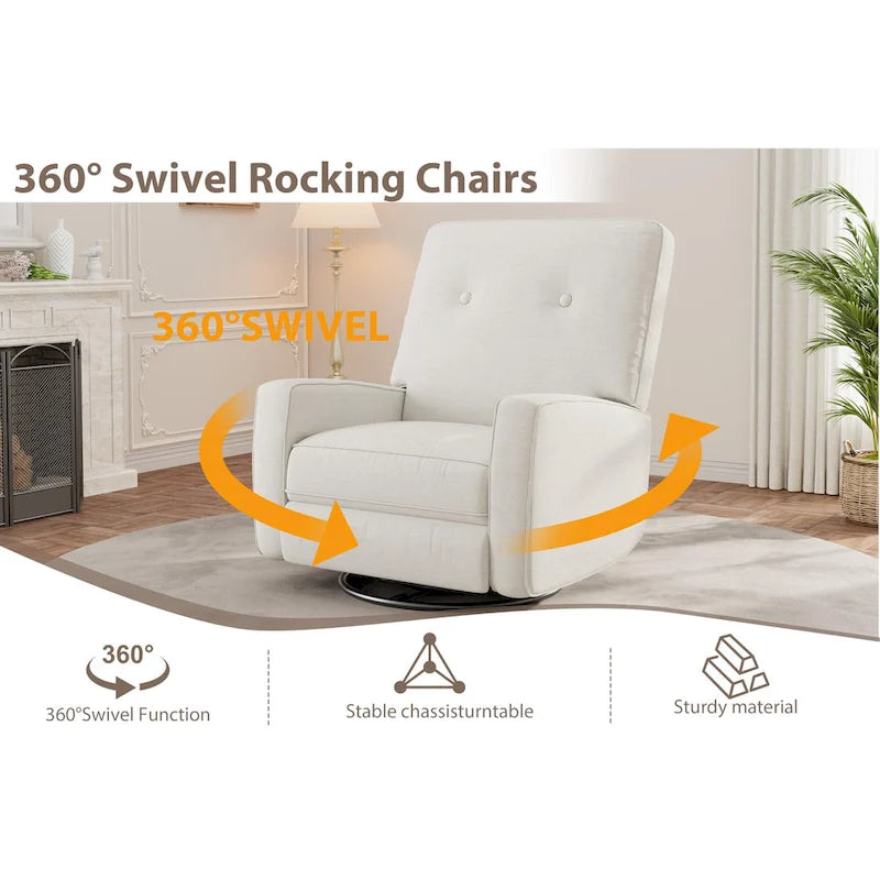 Fauteuil inclinable pivotant et coulissant beige une place