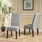 Lot de 2 chaises de salle à manger rembourrées, point en T – Bleu / Gris clair / Bleu ciel