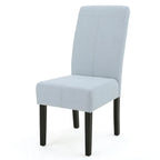Lot de 2 chaises de salle à manger rembourrées, point en T – Bleu / Gris clair / Bleu ciel