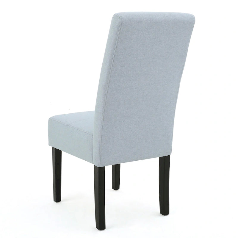 Lot de 2 chaises de salle à manger rembourrées, point en T – Bleu / Gris clair / Bleu ciel