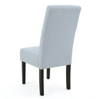 Lot de 2 chaises de salle à manger rembourrées, point en T – Bleu / Gris clair / Bleu ciel