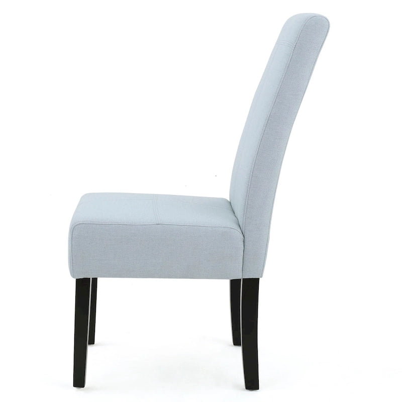 Lot de 2 chaises de salle à manger rembourrées, point en T – Bleu / Gris clair / Bleu ciel