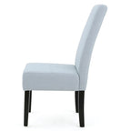 Lot de 2 chaises de salle à manger rembourrées, point en T – Bleu / Gris clair / Bleu ciel