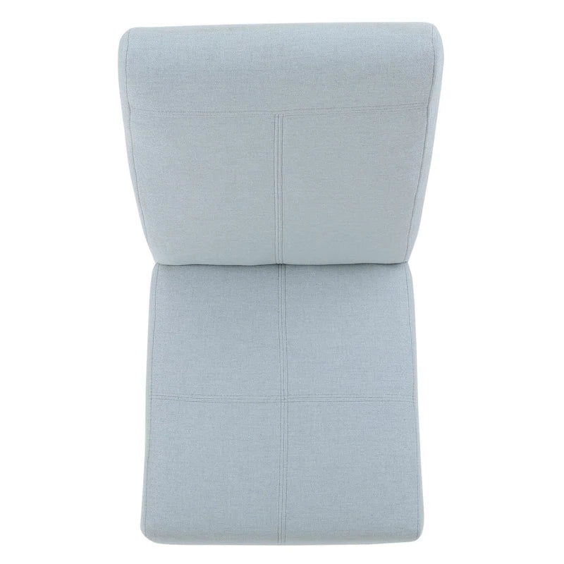 Lot de 2 chaises de salle à manger rembourrées, point en T – Bleu / Gris clair / Bleu ciel