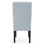 Lot de 2 chaises de salle à manger rembourrées, point en T – Bleu / Gris clair / Bleu ciel
