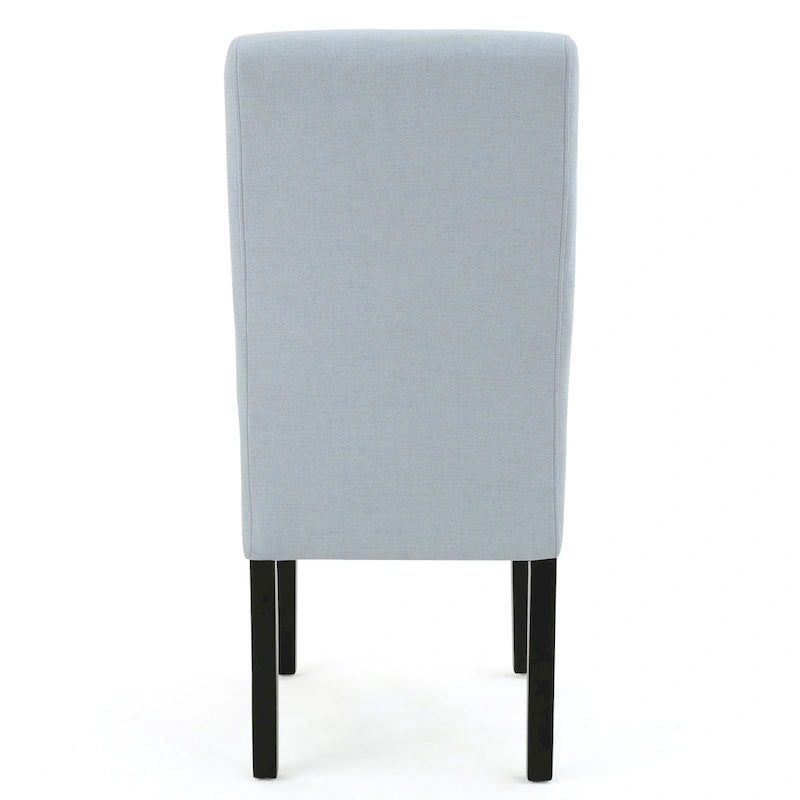 Lot de 2 chaises de salle à manger rembourrées, point en T – Bleu / Gris clair / Bleu ciel