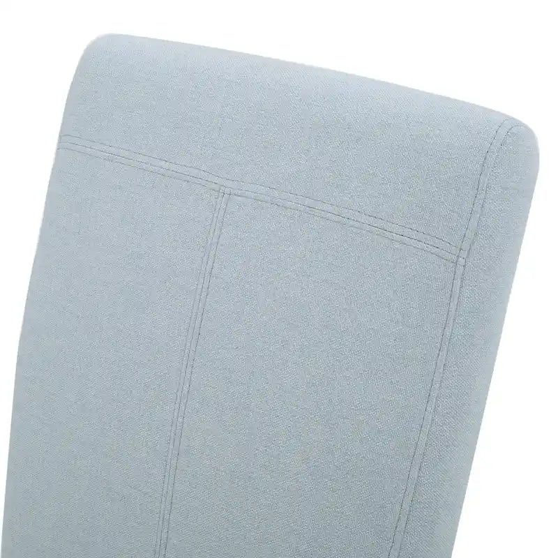 Lot de 2 chaises de salle à manger rembourrées, point en T – Bleu / Gris clair / Bleu ciel