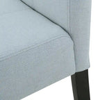 Lot de 2 chaises de salle à manger rembourrées, point en T – Bleu / Gris clair / Bleu ciel