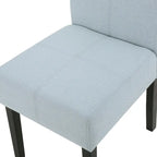 Lot de 2 chaises de salle à manger rembourrées, point en T – Bleu / Gris clair / Bleu ciel