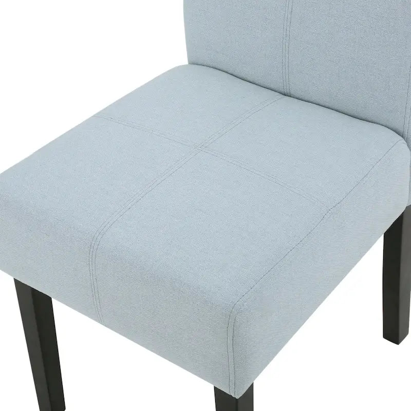Lot de 2 chaises de salle à manger rembourrées, point en T – Bleu / Gris clair / Bleu ciel