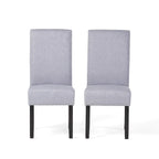 Lot de 2 chaises de salle à manger rembourrées, point en T – Bleu / Gris clair / Bleu ciel