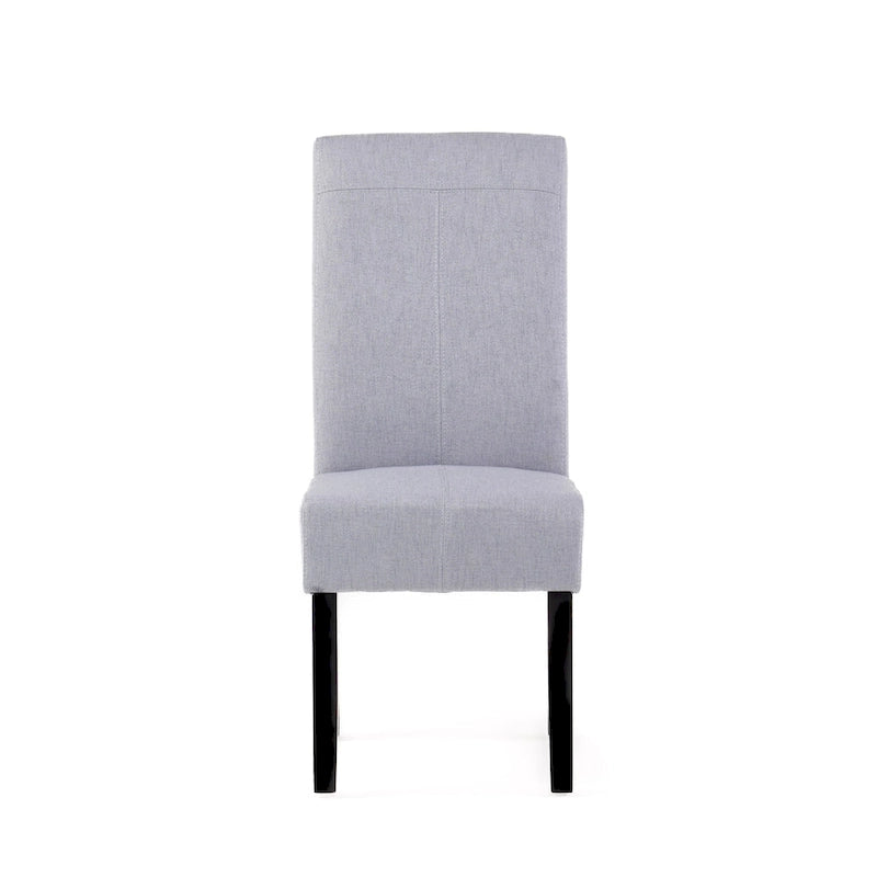 Lot de 2 chaises de salle à manger rembourrées, point en T – Bleu / Gris clair / Bleu ciel