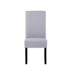 Lot de 2 chaises de salle à manger rembourrées, point en T – Bleu / Gris clair / Bleu ciel