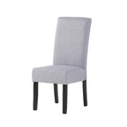 Lot de 2 chaises de salle à manger rembourrées, point en T – Bleu / Gris clair / Bleu ciel
