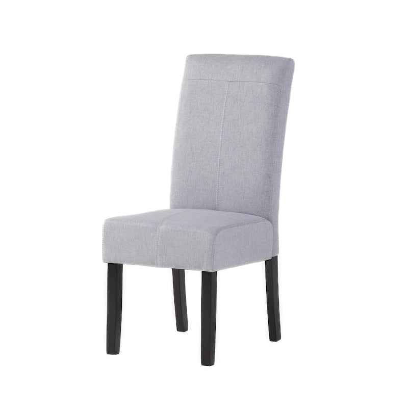 Lot de 2 chaises de salle à manger rembourrées, point en T – Bleu / Gris clair / Bleu ciel
