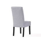 Lot de 2 chaises de salle à manger rembourrées, point en T – Bleu / Gris clair / Bleu ciel