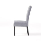 Lot de 2 chaises de salle à manger rembourrées, point en T – Bleu / Gris clair / Bleu ciel