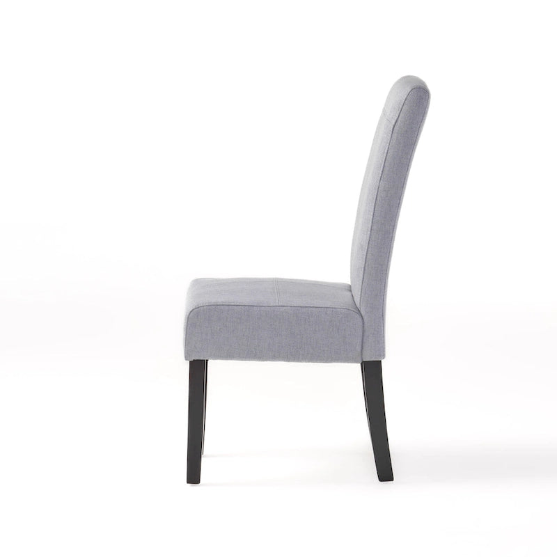 Lot de 2 chaises de salle à manger rembourrées, point en T – Bleu / Gris clair / Bleu ciel