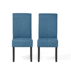Lot de 2 chaises de salle à manger rembourrées, point en T – Bleu / Gris clair / Bleu ciel