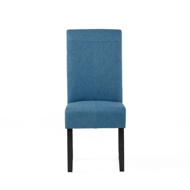 Lot de 2 chaises de salle à manger rembourrées, point en T – Bleu / Gris clair / Bleu ciel