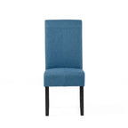 Lot de 2 chaises de salle à manger rembourrées, point en T – Bleu / Gris clair / Bleu ciel