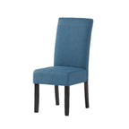 Lot de 2 chaises de salle à manger rembourrées, point en T – Bleu / Gris clair / Bleu ciel