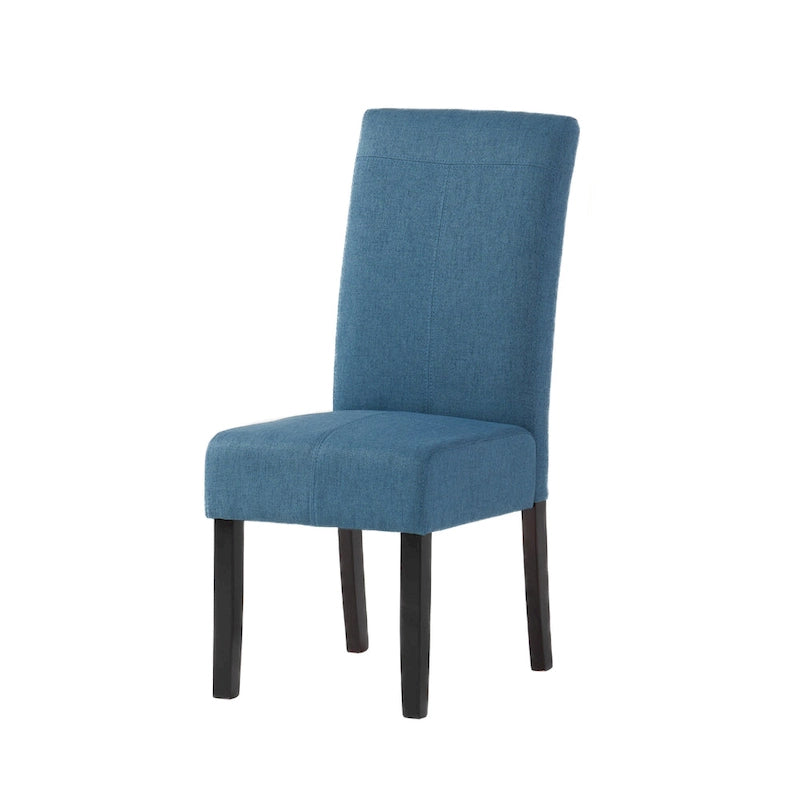 Lot de 2 chaises de salle à manger rembourrées, point en T – Bleu / Gris clair / Bleu ciel