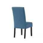 Lot de 2 chaises de salle à manger rembourrées, point en T – Bleu / Gris clair / Bleu ciel