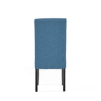 Lot de 2 chaises de salle à manger rembourrées, point en T – Bleu / Gris clair / Bleu ciel