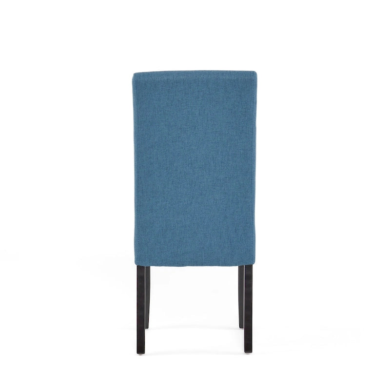 Lot de 2 chaises de salle à manger rembourrées, point en T – Bleu / Gris clair / Bleu ciel