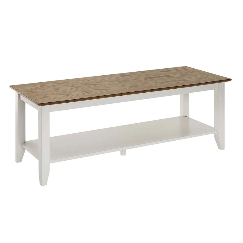 Table basse à 2 niveaux avec étagère inférieure, couleurs noir/expresso/cerise/gris/blanc, places 1+