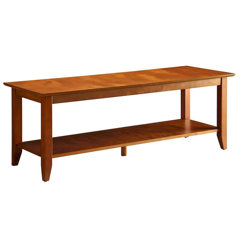 Table basse à 2 niveaux avec étagère inférieure, couleurs noir/expresso/cerise/gris/blanc, places 1+