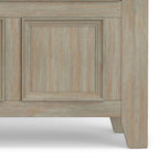 Banc de rangement en bois massif – Marron foncé / Gris / Blanc / Noir, avec couvercle à charnière, 2 places