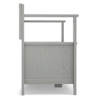 Banc de rangement en bois massif – Marron foncé / Gris / Blanc / Noir, avec couvercle à charnière, 2 places