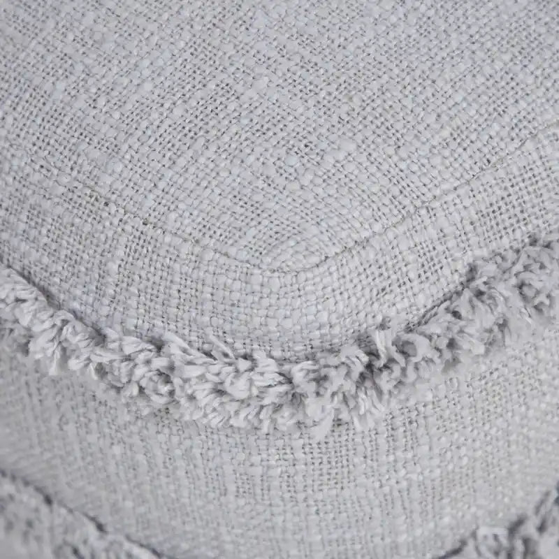 Pouf ottoman rayé en coton gris clair / marine / beige / bleu layette – 1 personne