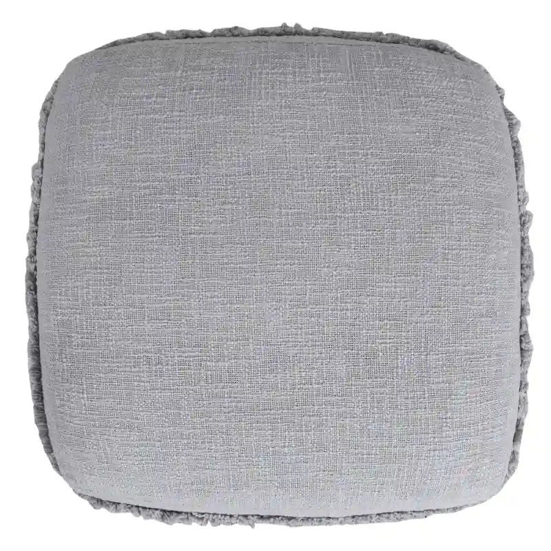 Pouf ottoman rayé en coton gris clair / marine / beige / bleu layette – 1 personne