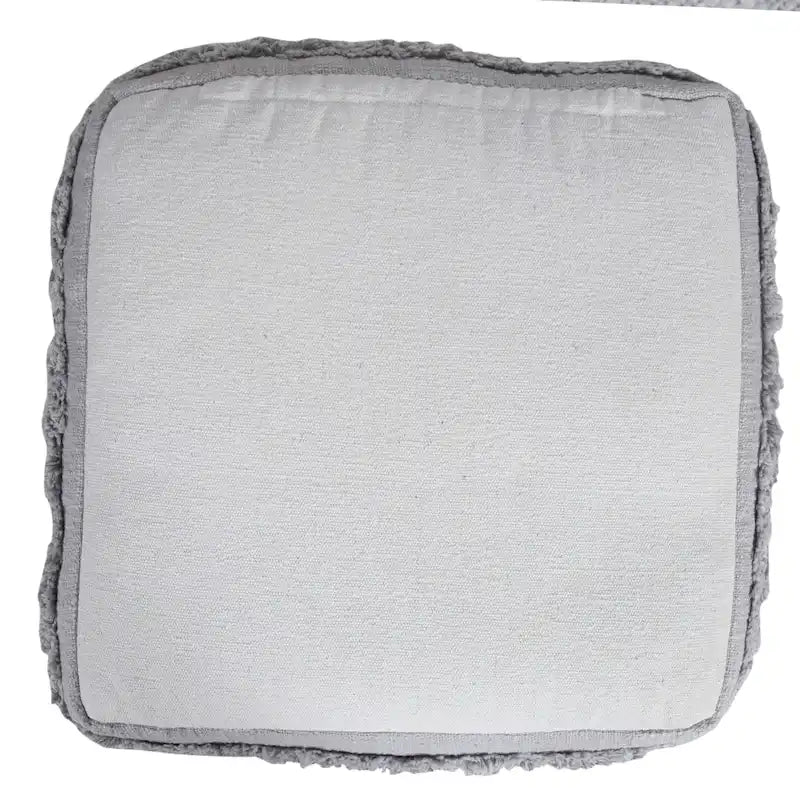 Pouf ottoman rayé en coton gris clair / marine / beige / bleu layette – 1 personne