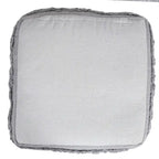 Pouf ottoman rayé en coton gris clair / marine / beige / bleu layette – 1 personne