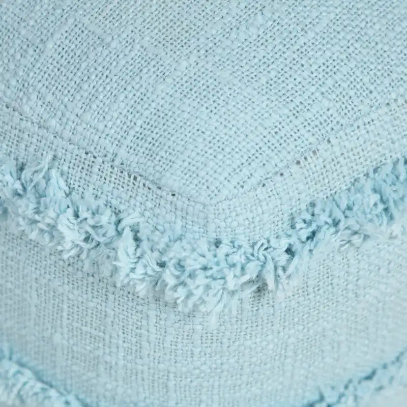 Pouf ottoman rayé en coton gris clair / marine / beige / bleu layette – 1 personne