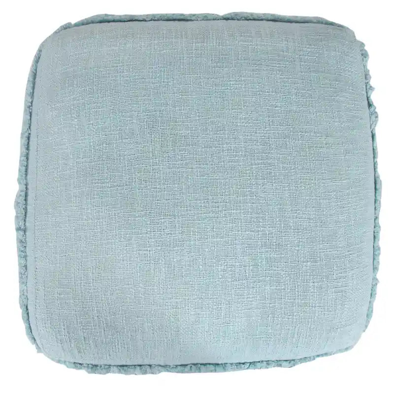 Pouf ottoman rayé en coton gris clair / marine / beige / bleu layette – 1 personne